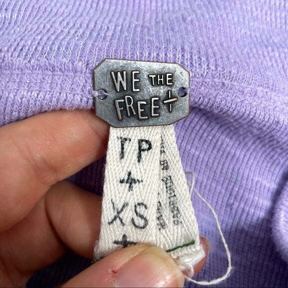 FREE PEOPLE WE THE FREE Purple Thermal Sweater Womens XSmall Slouchy Oversized - Picture 6 of 8